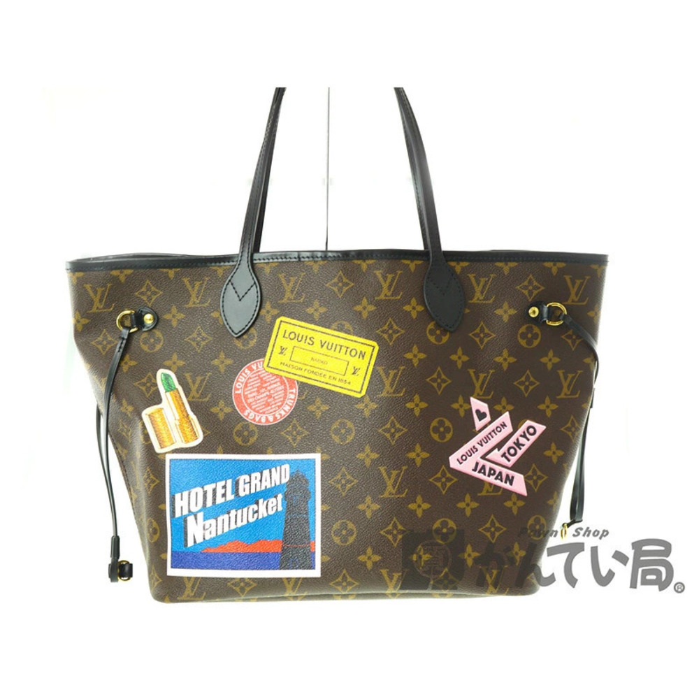 LOUIS VUITTON Neverfull MY LV WORLD TOUR Tote Bag Monogram Canvas Brown
